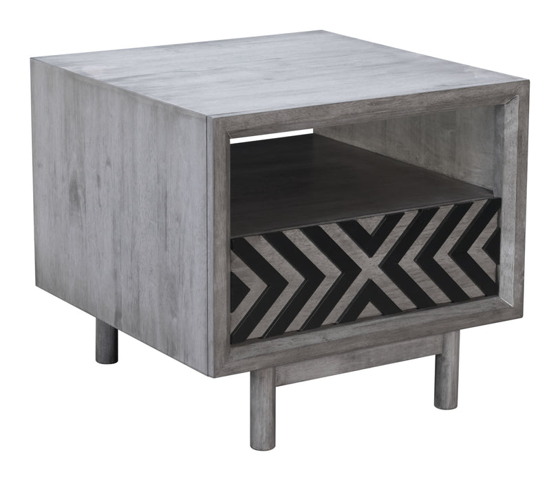 Raven End Table Gray