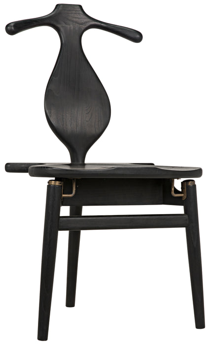 Figaro Chair with Jewelry Box, Charcoal Black