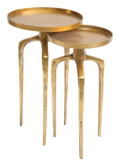 Como Accent Tables (Set of 2) Antique Gold
