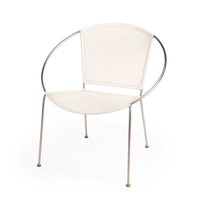 Butler Milo White Leather Accent Chair