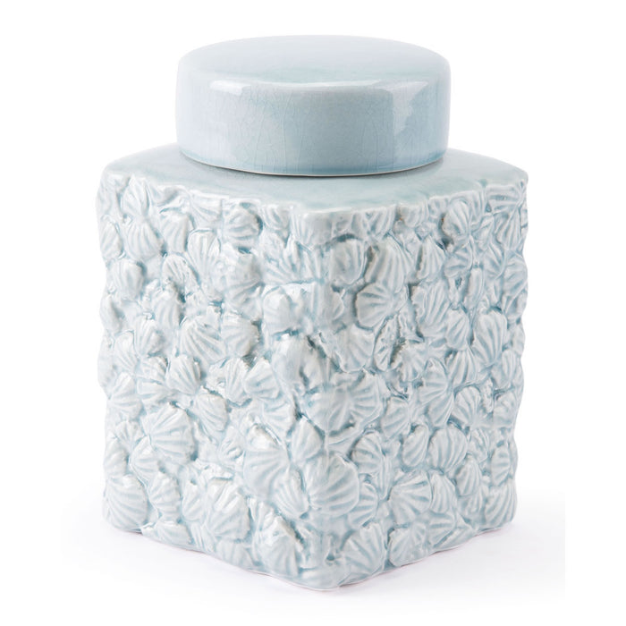 Small Shells Covered Jar Blue