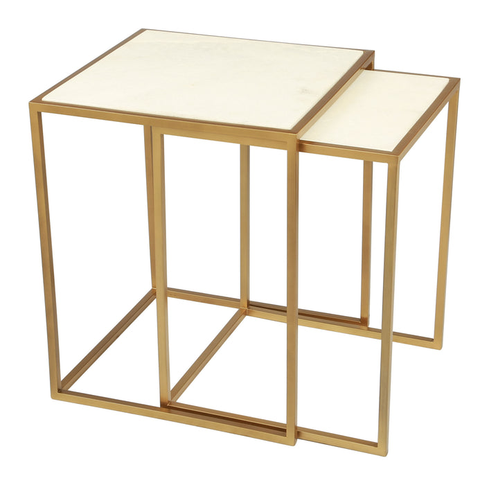 Kensington Nesting Tables Stone & Brass