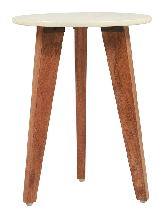 Axton End Table White & Natural