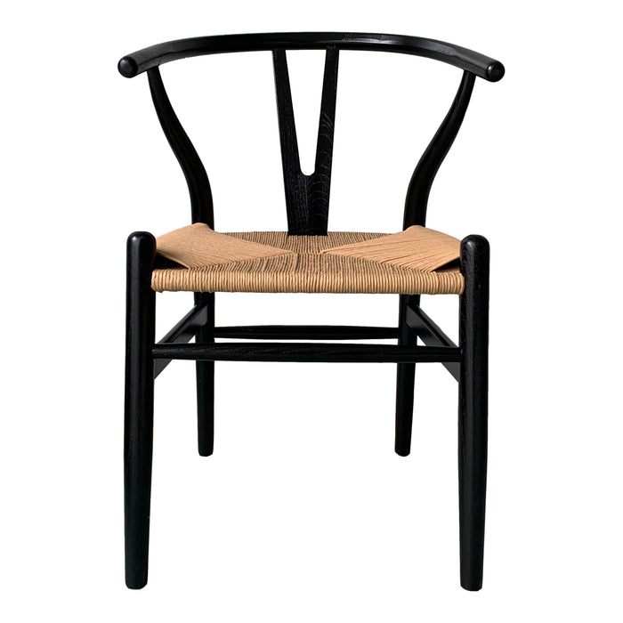 Ventana Dining Chair Black and Natural-Set Of Two