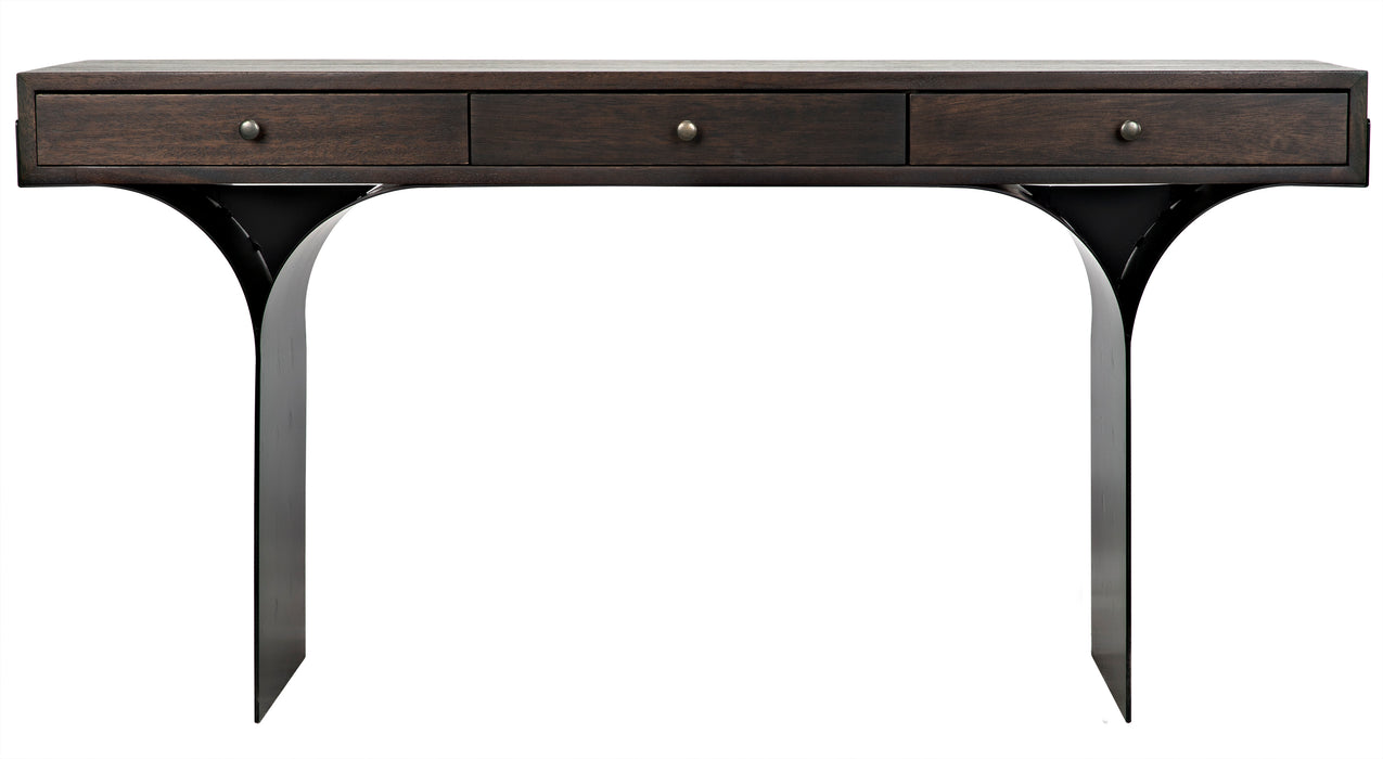 Truss Desk, Ebony Walnut with Steel Legs
