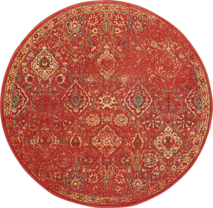 Nourison Somerset ST90 Red 6' Round Oriental Area Rug