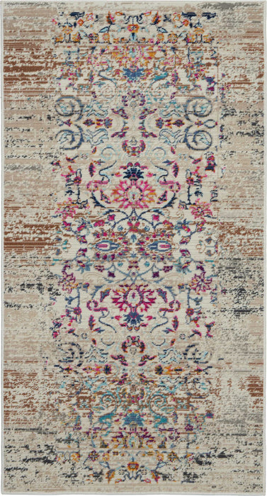 Nourison Vintage Kashan 2' X 4' Ivory Multicolor Boho Area Rug