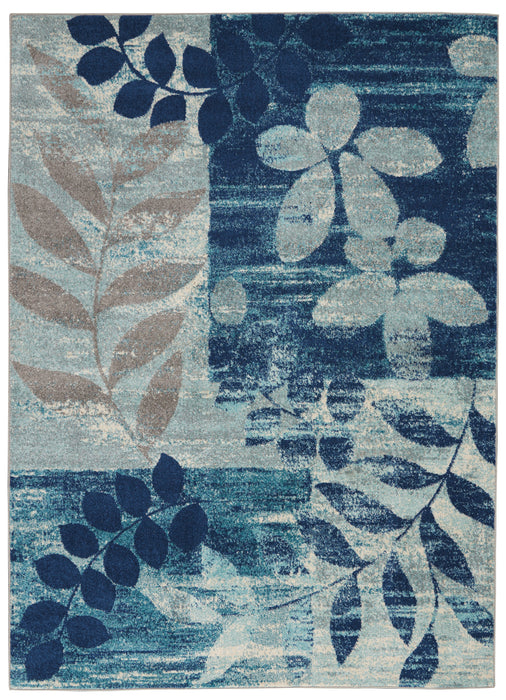 Nourison Tranquil TRA01 Navy Blue 6'x9' Modern Area Rug