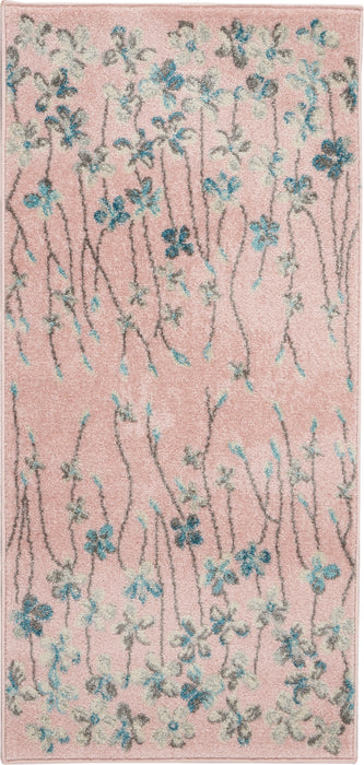 Nourison Tranquil 2'x4' Pink Floral Small Rug