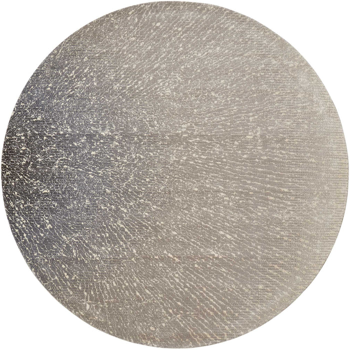 Nourison Twilight TWI12 Grey and White 8' Round Large Rug