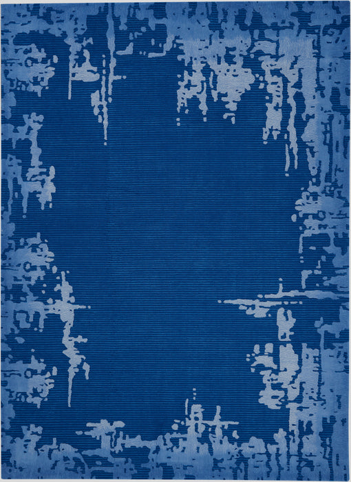 Nourison Symmetry SMM02 Navy Blue 9'x12' Oversized Textured Rug