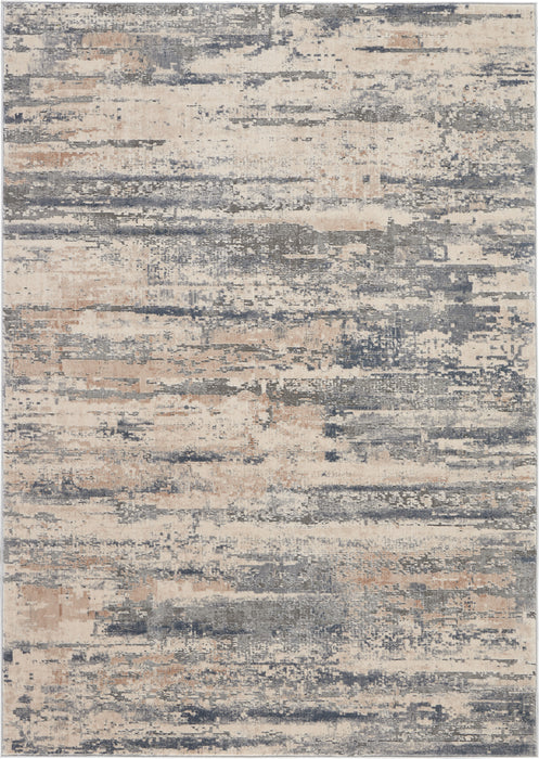 Nourison Rustic Textures RUS04 Beige and Grey 4'x6' Rustic Area Rug