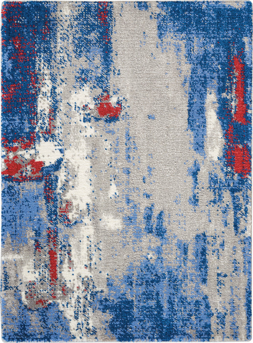Nourison Twilight 2'x3' Grey and Blue Abstract Area Rug