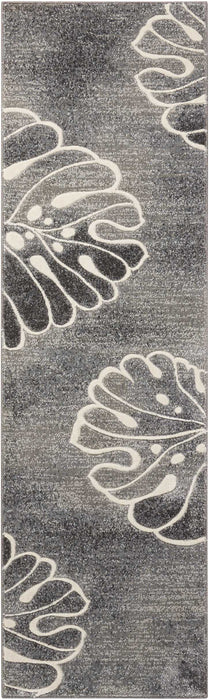 Nourison Maxell MAE04 Grey 8' Runner Hallway Rug