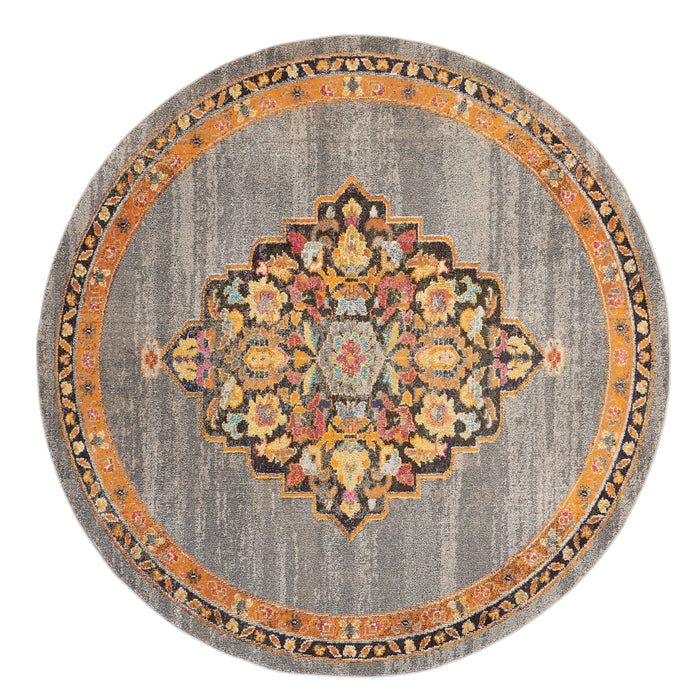 Nourison Passionate PST01 Grey Multicolor 8' Round Large Rug