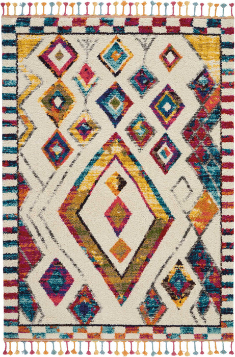 Nourison Nomad NMD02 White Multicolor 7'x10' Large Rug