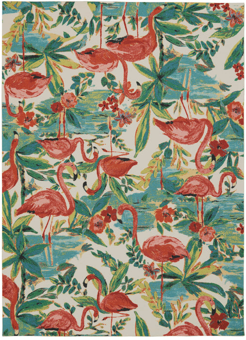 Waverly Sun N Shade SND75 Multicolor 5'x8' Flamingo Area Rug