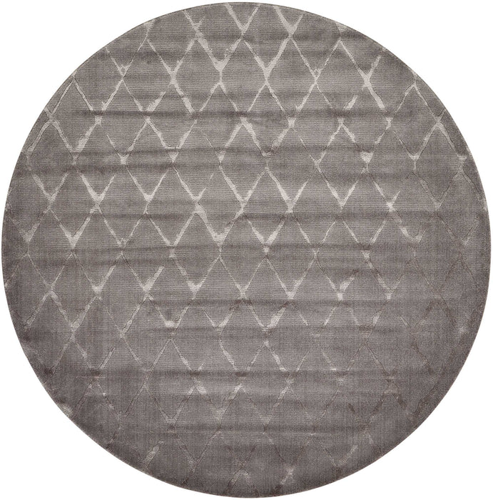 Nourison Twilight TWI15 Silver and Grey 8' Round Large Rug