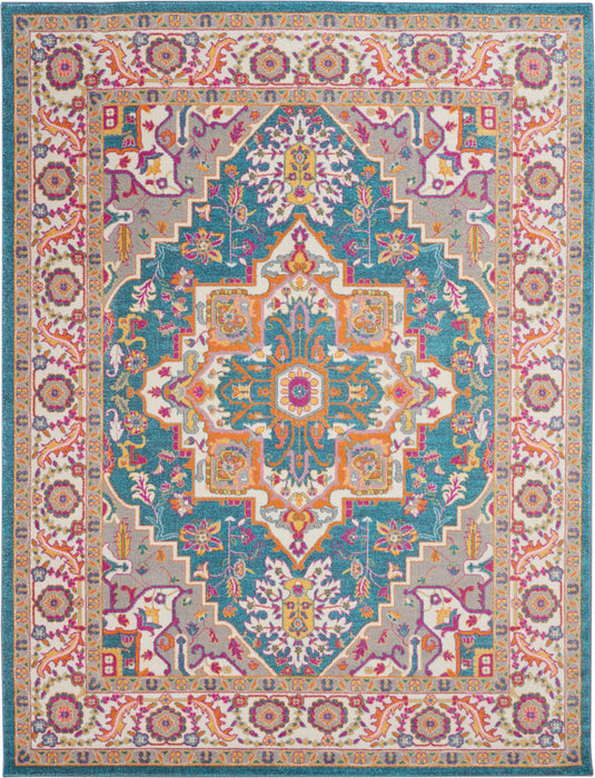 Nourison Passion PSN20 Teal Multicolor 7'x10' Large Rug