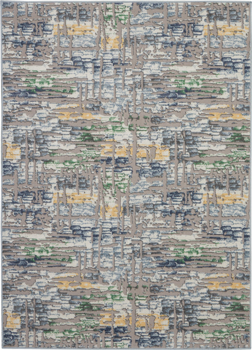 Nourison Urban Chic URC01 Grey Multicolor 5'x8' Abstract Area Rug