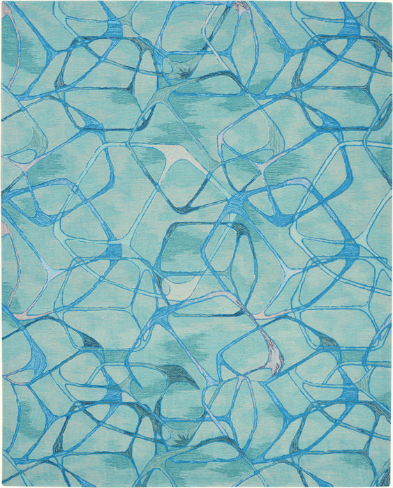 Nourison Symmetry SMM05 Aqua 8'x10' Large Textured Rug
