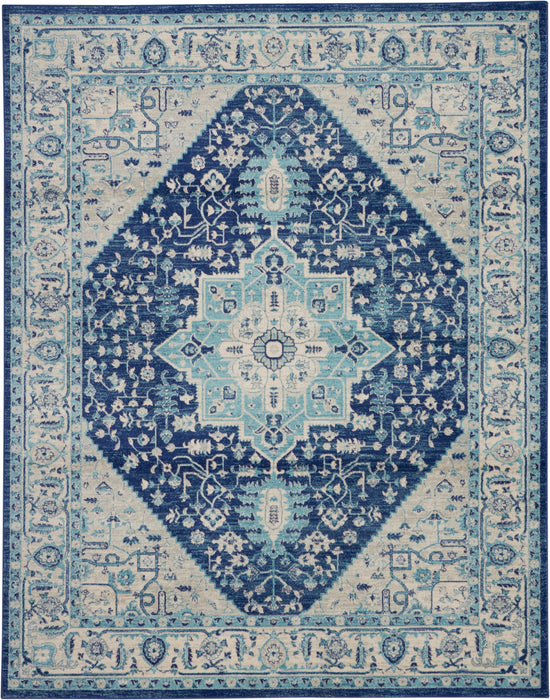 Nourison Tranquil TRA06 Blue and White 9'x12' Oversized Rug
