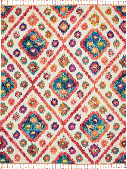 Nourison Nomad NMD03 White Multicolor 8'x11' Oversized Rug