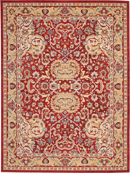 Nourison Majestic 9'x12' Red and Gold Persian Area Rug