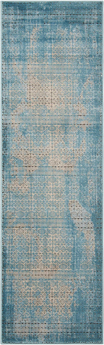 Nourison Karma KRM01 Blue 8' Runner Hallway Rug