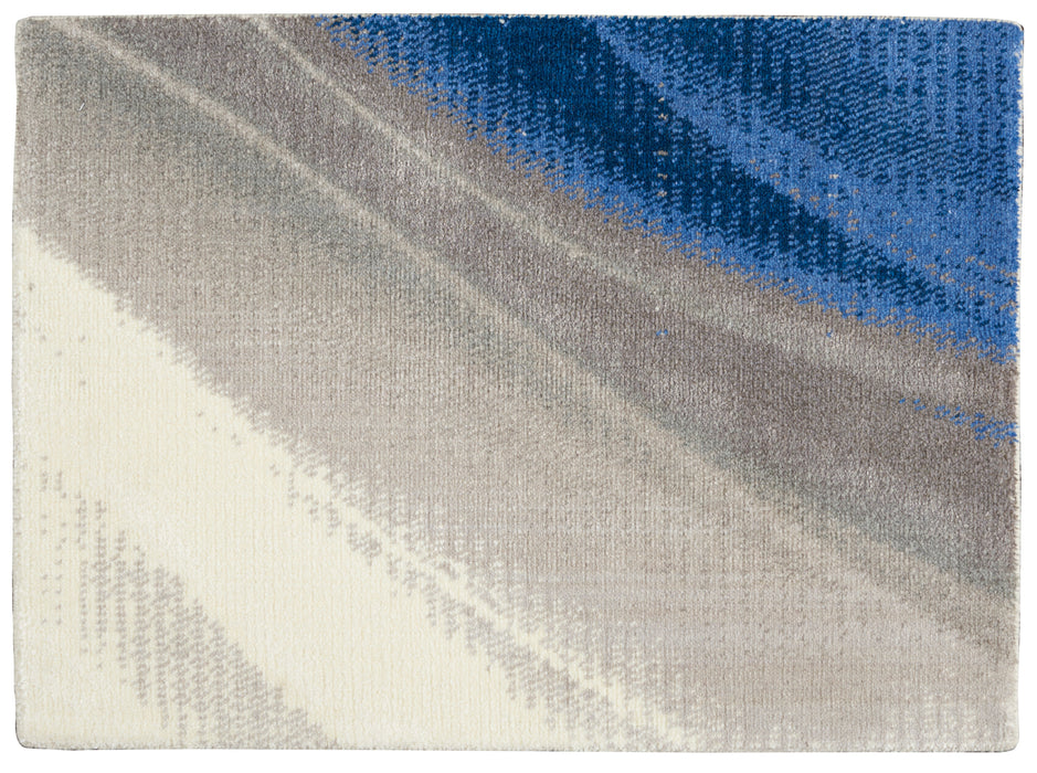 Nourison Twilight 2'x3' Ivory and Blue Small Beach Rug