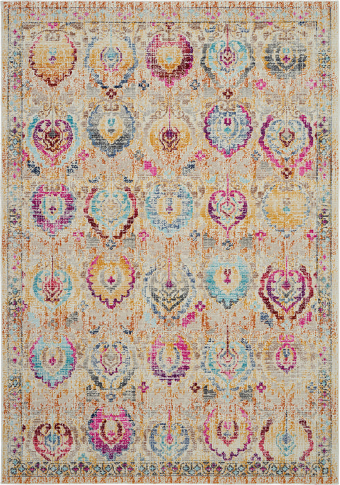 Nourison Vintage Kashan VKA04 Ivory Multicolor 5'x8' Persian Area Rug