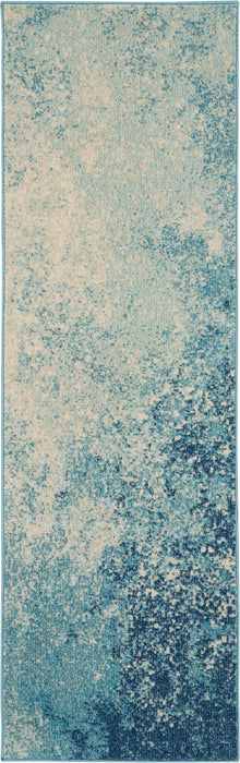 Nourison Passion 6' Runner Navy Light Blue Area Rug