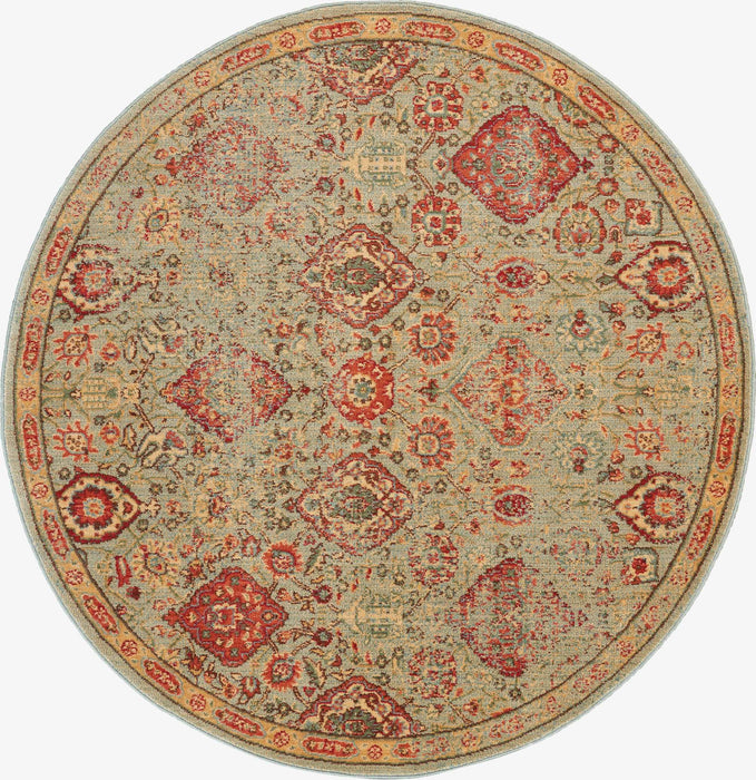 Nourison Somerset ST90 Light Green 6' Round Oriental Area Rug