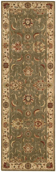 Nourison Living Treasures LI04 Green 8' Runner Hallway Rug
