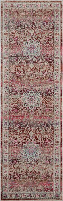 Nourison Vintage Kashan VKA01 Burgundy Multicolor 6' Runner Hallway Rug