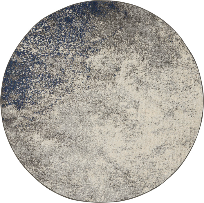 Nourison Passion 4' Round Charcoal and Ivory Area Rug
