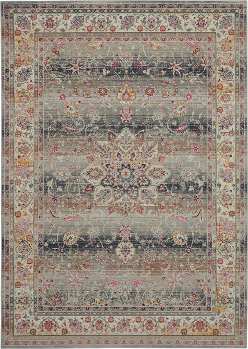 Nourison Vintage Kashan VKA01 Grey Multicolor 4'x6' Oushak Area Rug