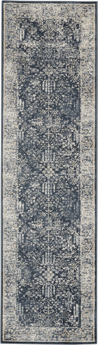 Malta by kathy ireland Home MAI12 Navy/Ivory 8' Runner Area Rug