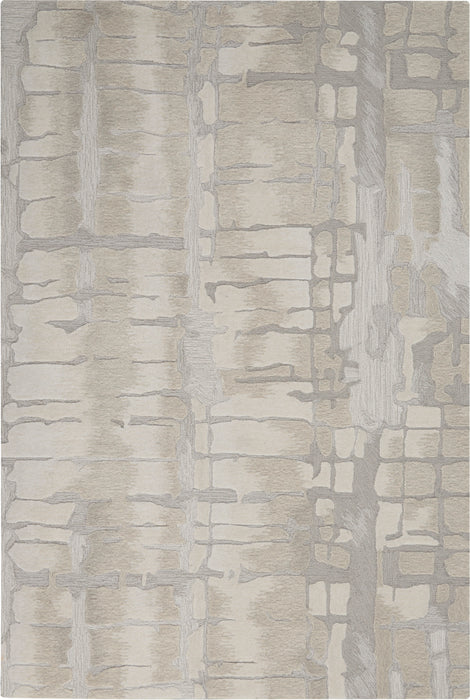 Nourison Symmetry SMM04 Ivory and Beige 4'x6' Area Rug