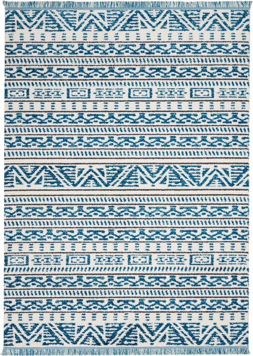 Nourison Kamala DS503 Blue and White 5'x7' Area Rug