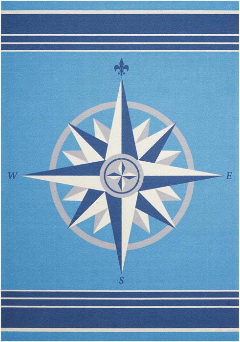 Waverly Sun N Shade SND45 Blue 5'x8' Area Rug