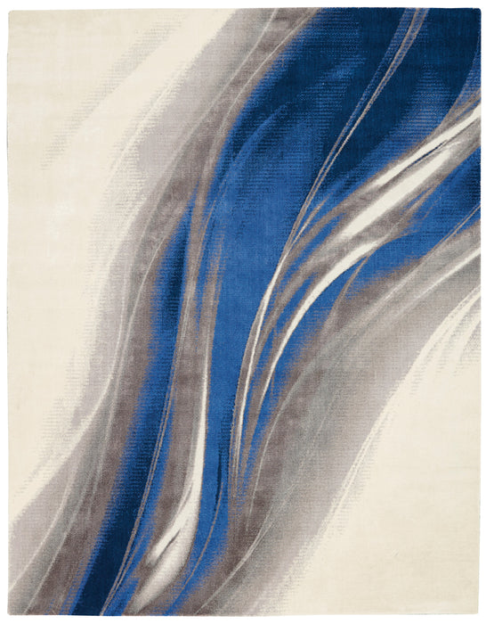 Nourison Twilight TWI28 Ivory and Blue 9'x12' Oversized Rug