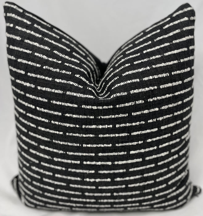 Black and white woven fabric 20x20 pillow case