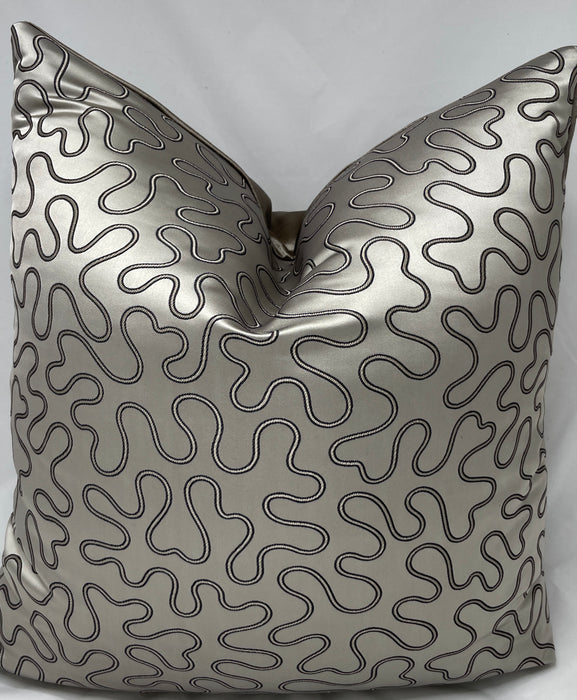 The Bradshaw Collection Greige Satin Woven 24” Pillow Case