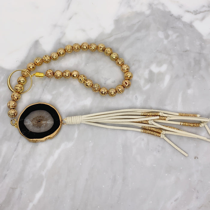 Gold & Black Agate Swag