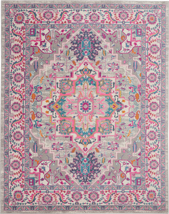 Nourison Passion PSN20 Grey and Pink 8'x10' Large Rug