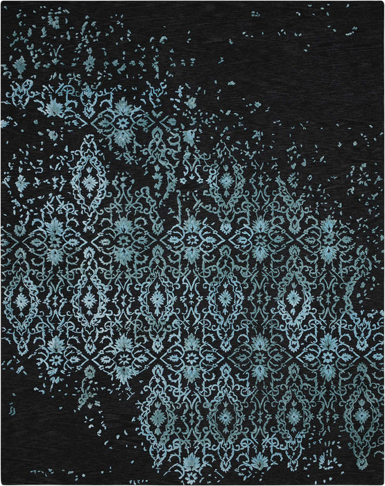 Nourison Opaline OPA06 Black and Blue 4'x6' Area Rug