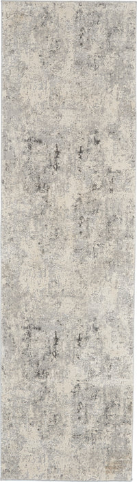 Nourison Rustic Textures RUS07 Ivory and Grey 8' Runner Hallway Rug
