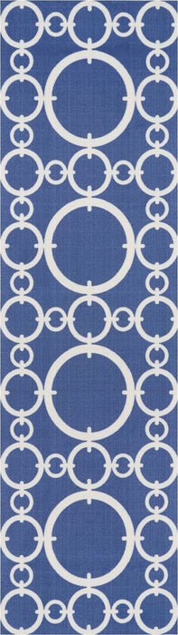 Nourison Sun N Shade SND02 Dark Blue 8' Runner Hallway Rug
