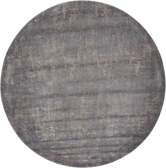 Nourison Twilight TWI05 Slate Blue and Grey 8' Round Large Rug